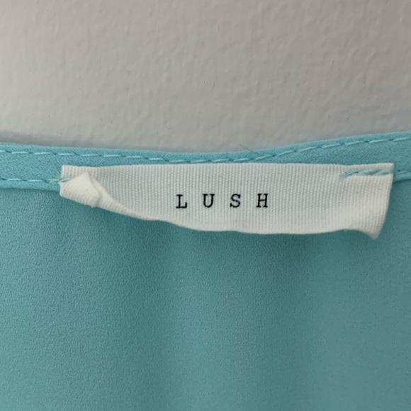 Lush Turquoise High-Low Chiffon Top - Picture 3 of 3